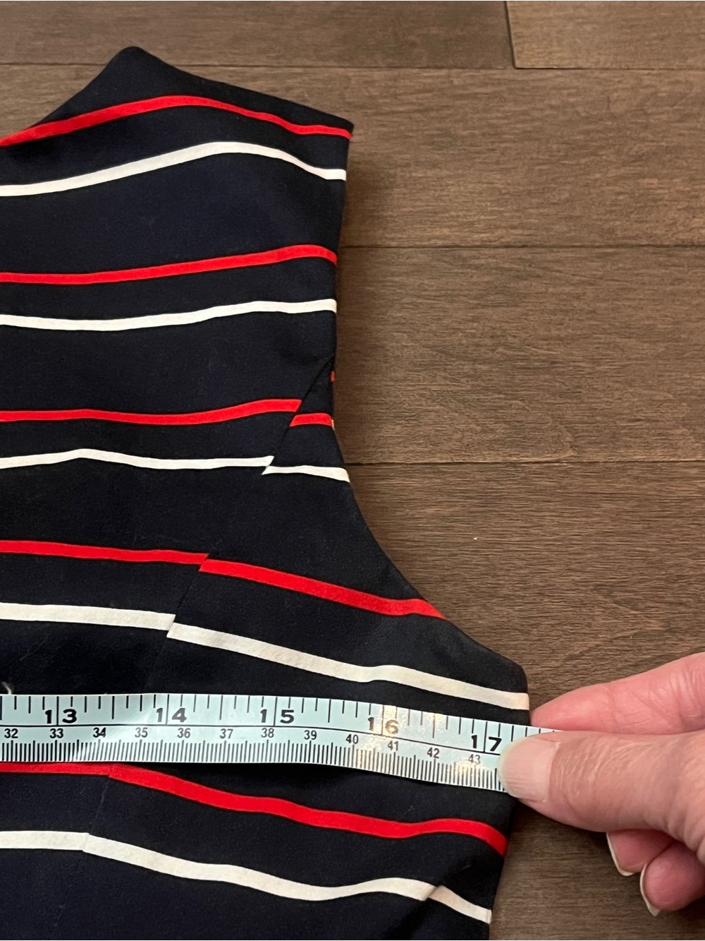 NWOT Tommy Hilfiger Striped Sleeveless Belted Mini Dress - Navy, Red & White - Picture 9 of 10